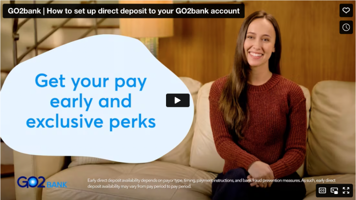 How to set up direct deposit to your GO2bank account