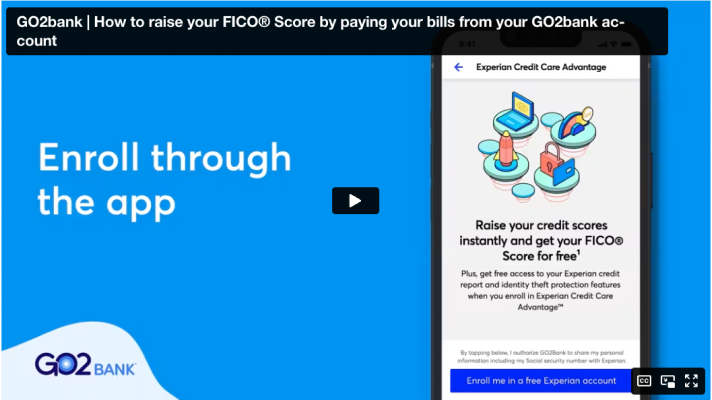 How to raise your FICO® Score by paying your bills from your GO2bank account
