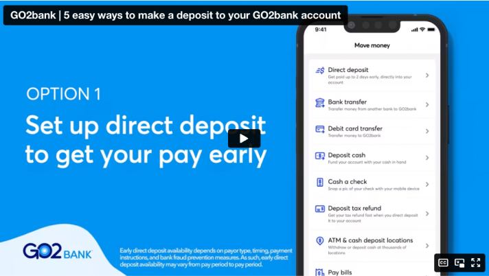 5 easy ways to make a deposit to your GO2bank account